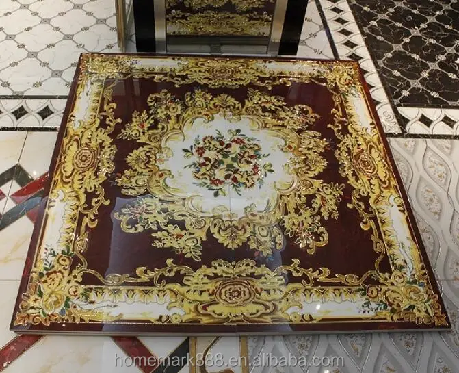 Polished Golden Crystal Porcelain Floor Carpet Tile for Living Room