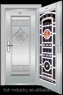 China stainless steel front wrought iron door with window