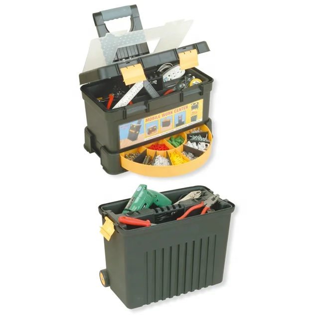 Easy Carrying Trolley Plastic Tool Box With Wheels
