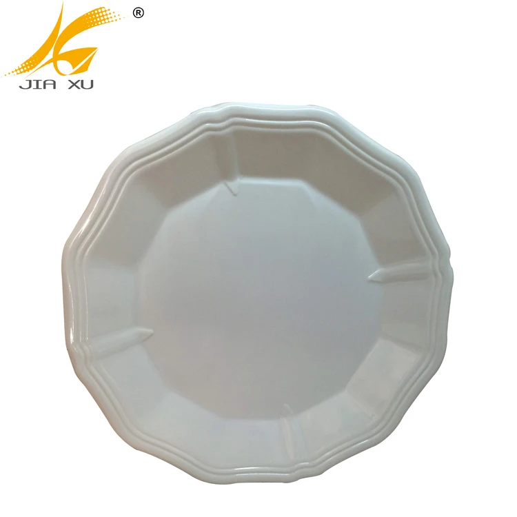 30% melamine flower shape white plate chinese wholesale melamine tableware