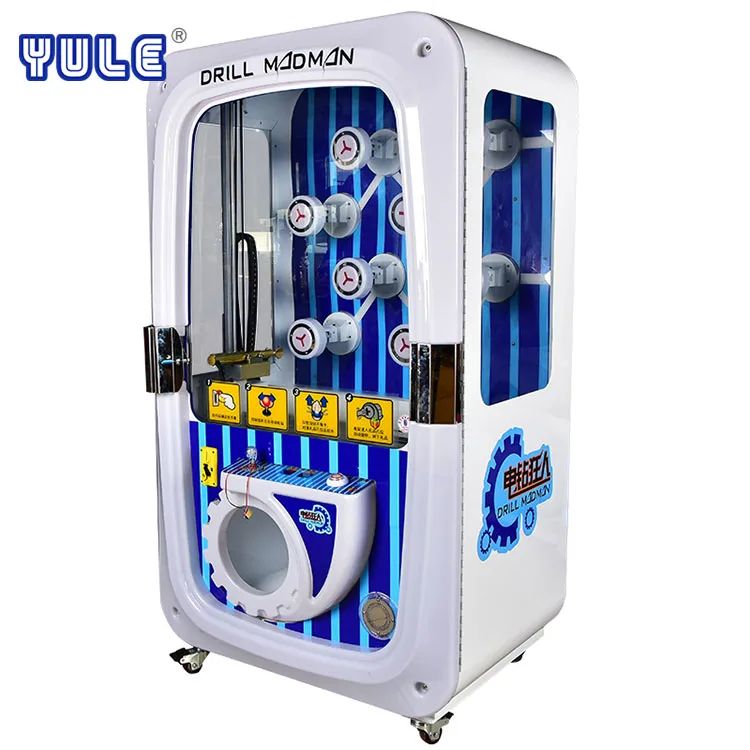 USA Crazy Arcade Drill Madman Prize Vending Amusement Coin Pusher Claw Toy Game Machine Sale