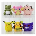 3pcs lot Dedenne Gengar Piakchu audino substitute Clefairy plush stuffed toys dolls free shipping