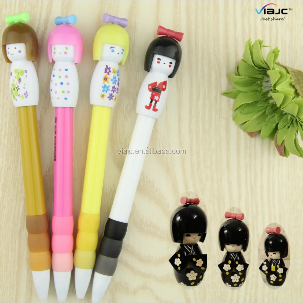 Promotional Cheap Kawaii Japanese dolls shape ball pen for gift