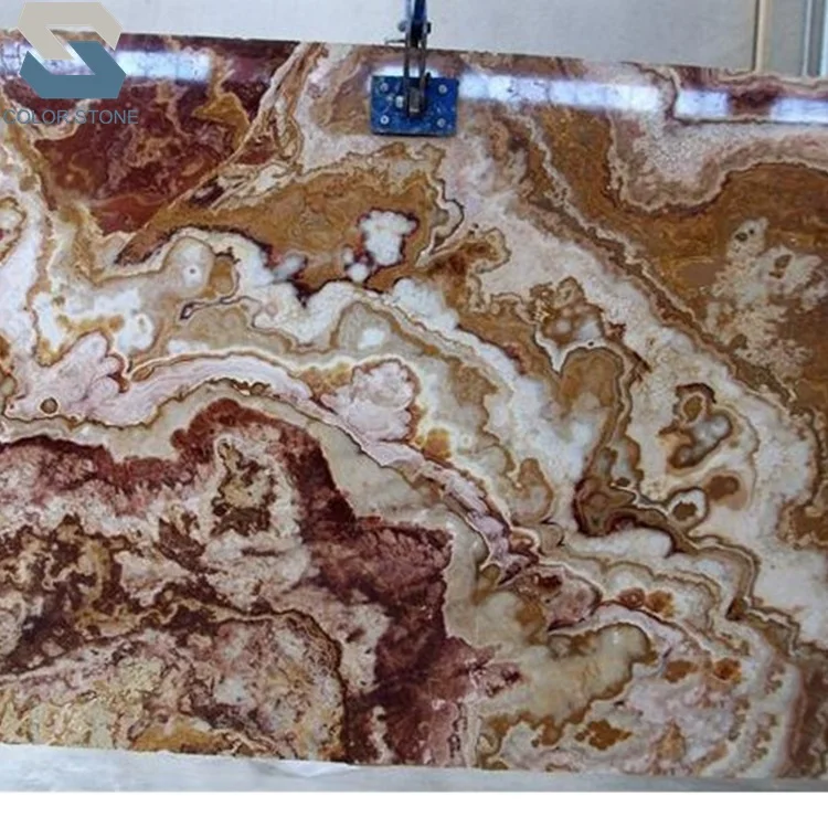 Cross cut Tiger onyx plate types of onyx marble slab