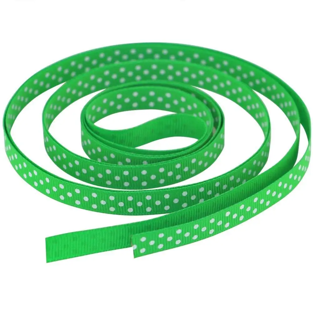 20mm custom white dots red and green ribbon for cake decoration polyester ribbon