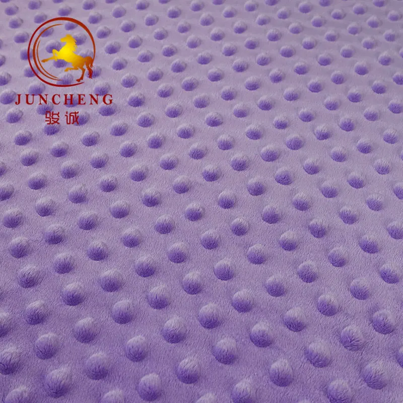 China manufacturer supplier 100% polyester  super soft feeling minky dot velvet fabric for pillow cover