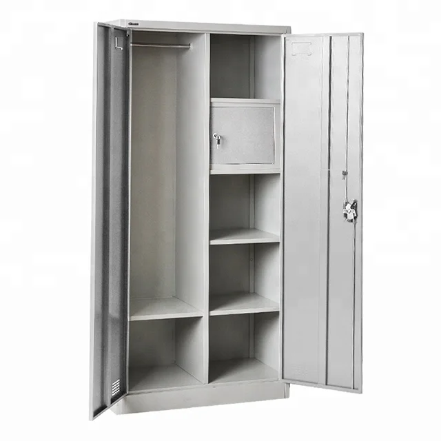 Metal 2 door lockable cupboard with shelves steel file Bedroom 2 door steel godrej high quality different colour steel almirah