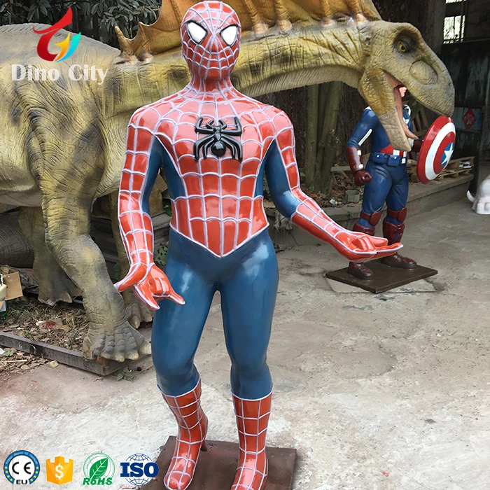 2 Meters High Fiberglass Spiderman Statues for Sale