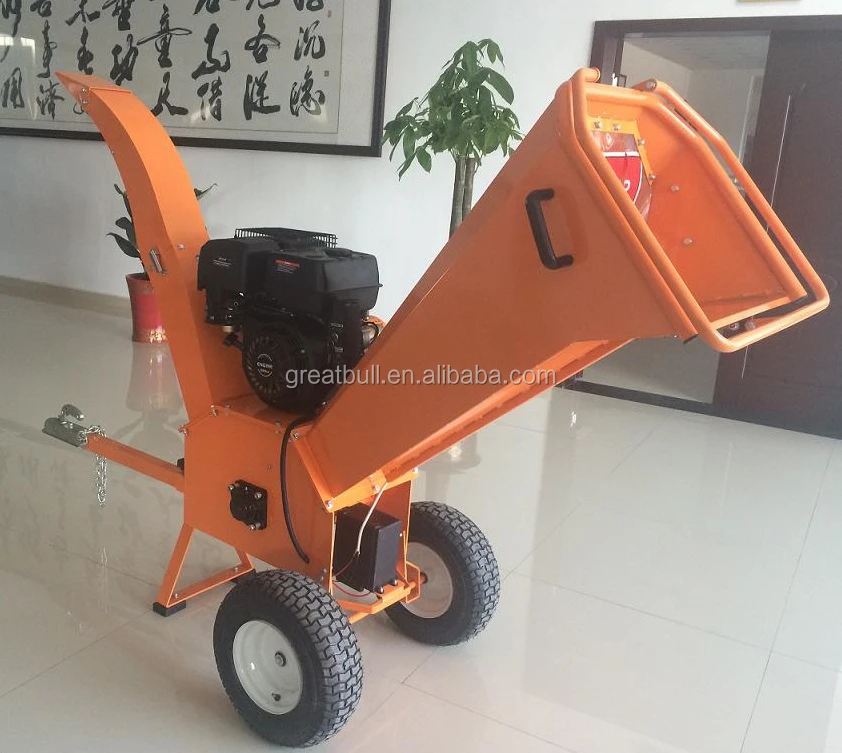 
Gasoline Wood chipper, CE approved mobile wood cutting machine 9hp 