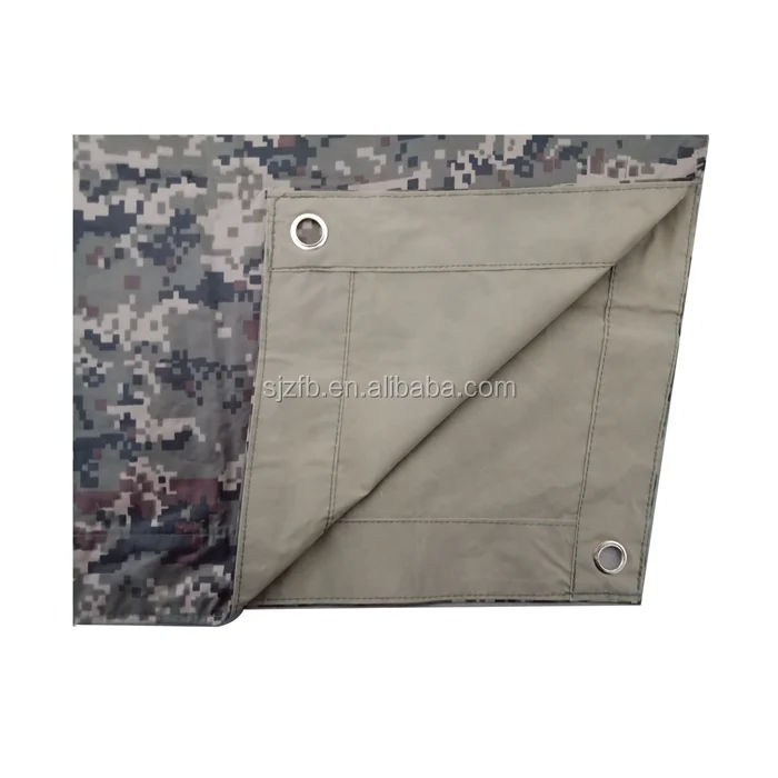 High quality Polyester coated PVC military camouflage raincoat