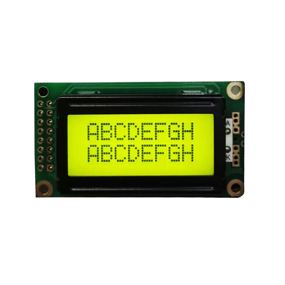 Professional Manufacturer yellow green backlight 2x8 character lcd display module