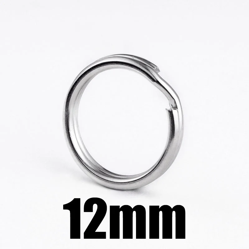 12mm Nickel Plated Steel Split Key Rings Round Edge Style Wholesale Keyrings for DIY