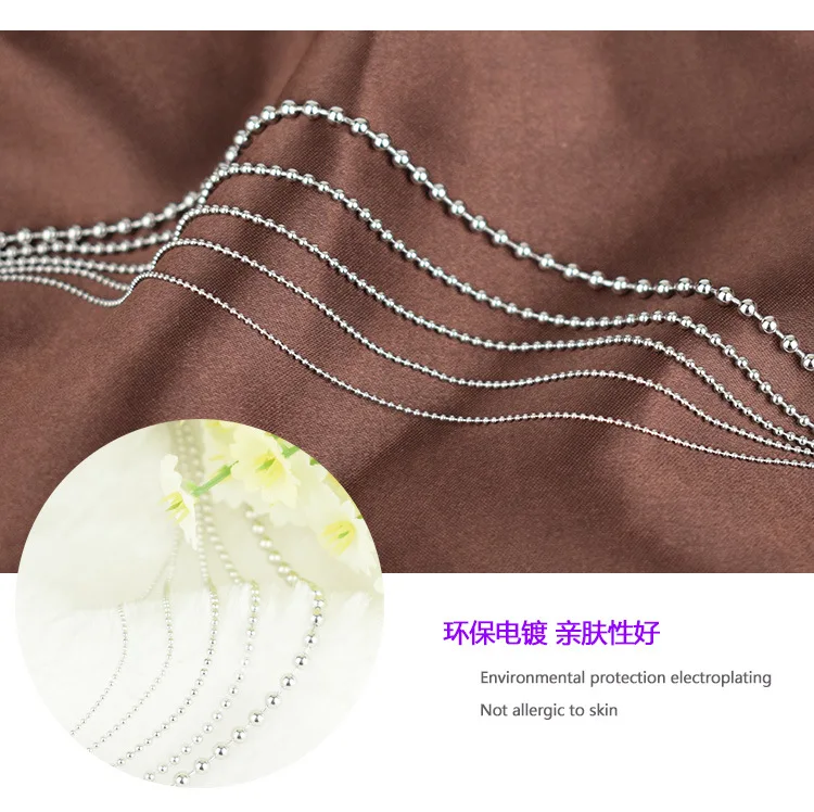 OB Jewelry-Small MOQ Factory Price Silver Chain Pure Silver Italy Round Bead Chain