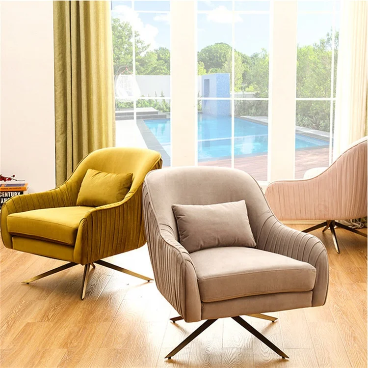 Modern rocking seat balcony study single sofa chair fabric leisure chair