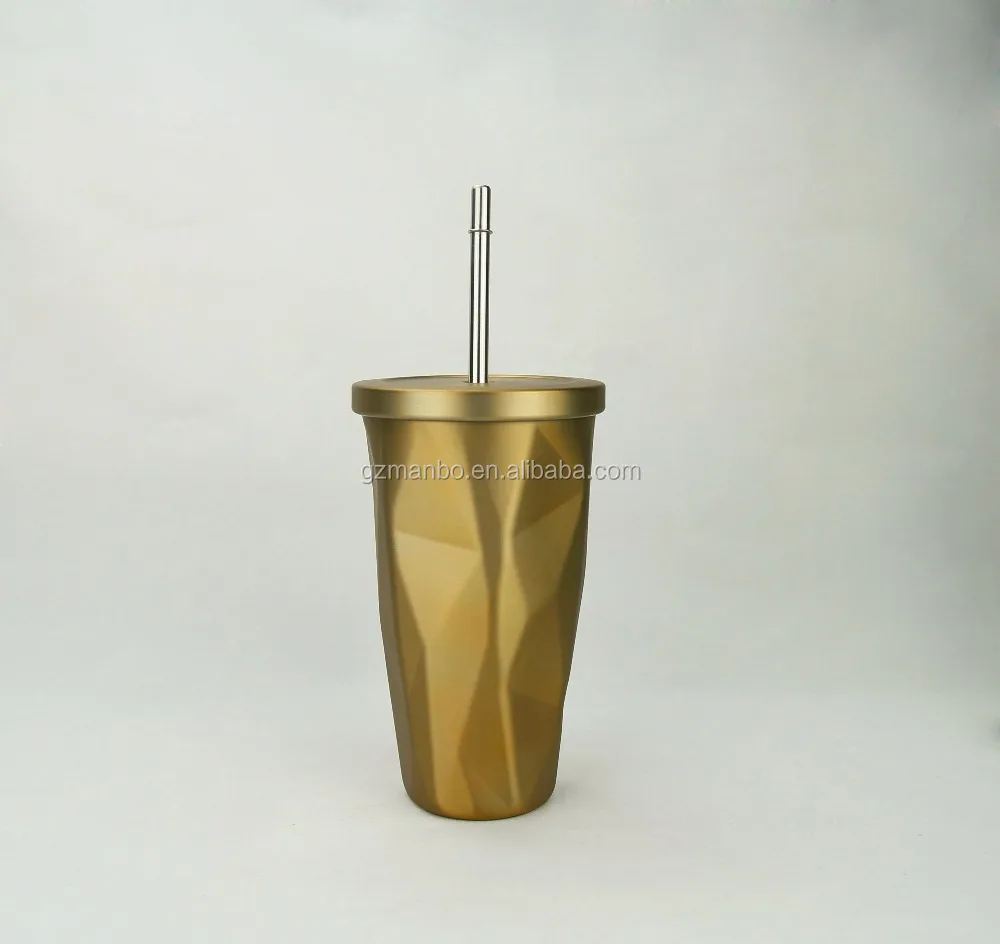Factory Wholesale Stainless Steel Tumbler with Straw Hot and Cold Drinking Mug 16 oz