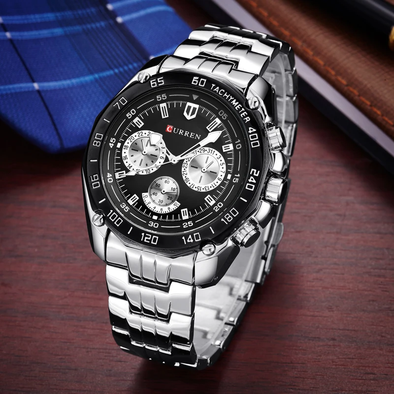  Лидер продаж 8077 мужские часы CURREN аналоговые кварцевые деловые классические модные из нержавеющей стали