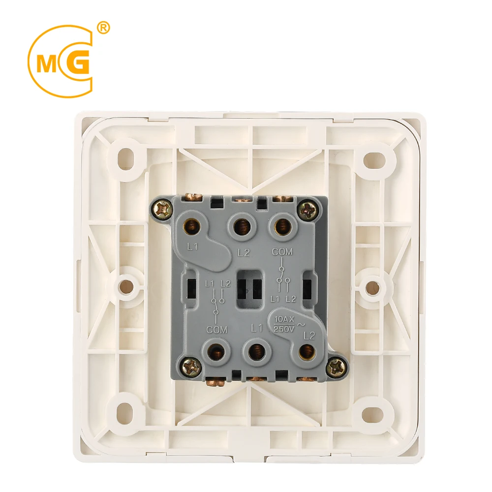 Electrical 10 A two gang one way wall light switch