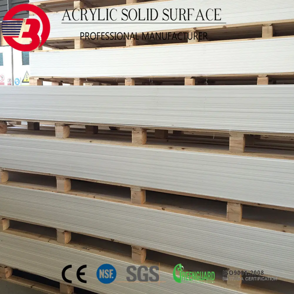 Top quality lg hi macs acrylic solid surface customized length and width sheet