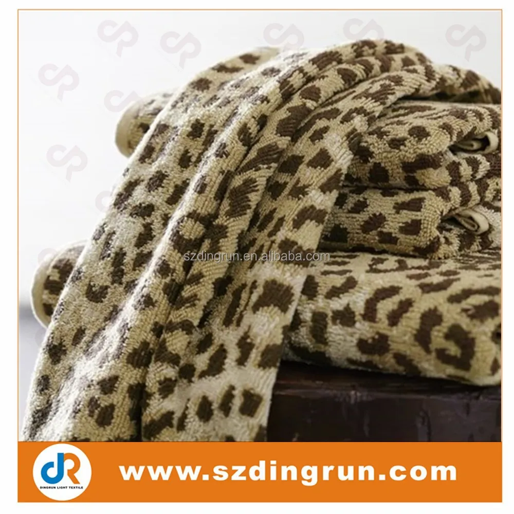 Leopard Print Terry Velour Beach Towels