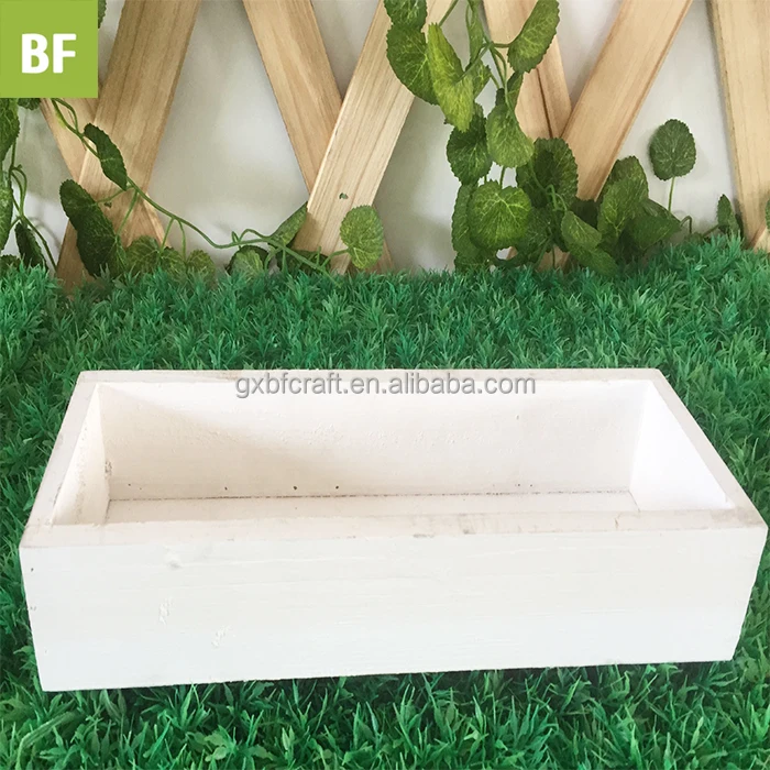 Hot sale Wood Garden Succulent Pots Rectangle Trough Box Flower Herb Planter Plant Groove Bed Wooden Flower Pot Garden Supplies