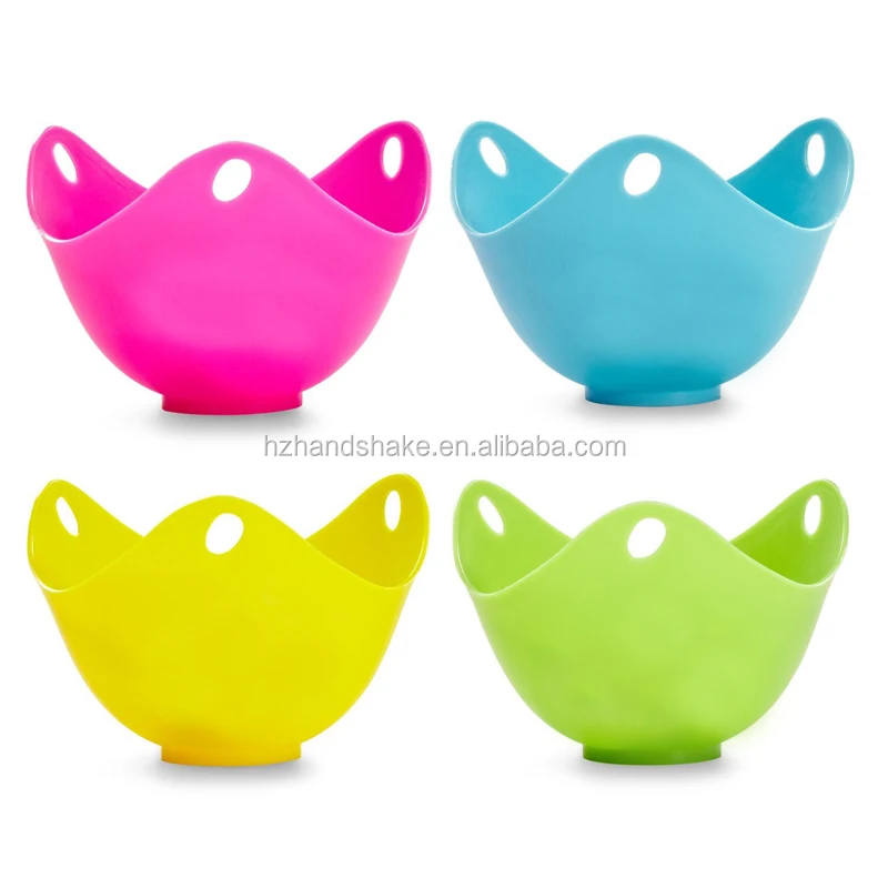 Egg Poacher Silicone  Cups with Ring Stander For Microwave or Stovetop Cooking