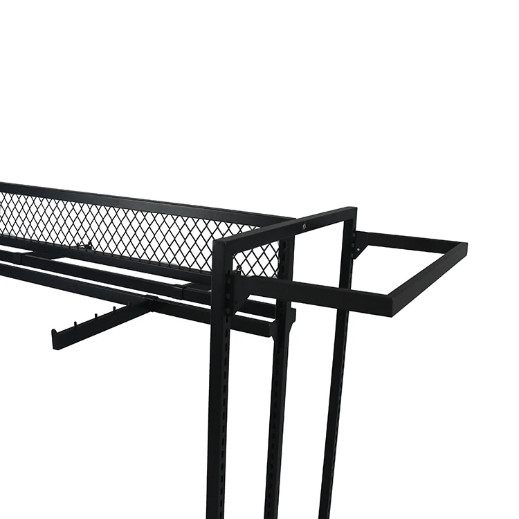 Retail Store Furniture Simple Modern Black Metal Cloth Display Stand