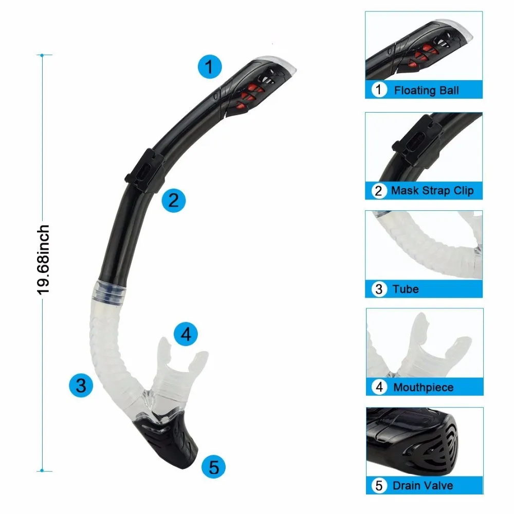 High performance dry breathing tube silicone mouth pieces