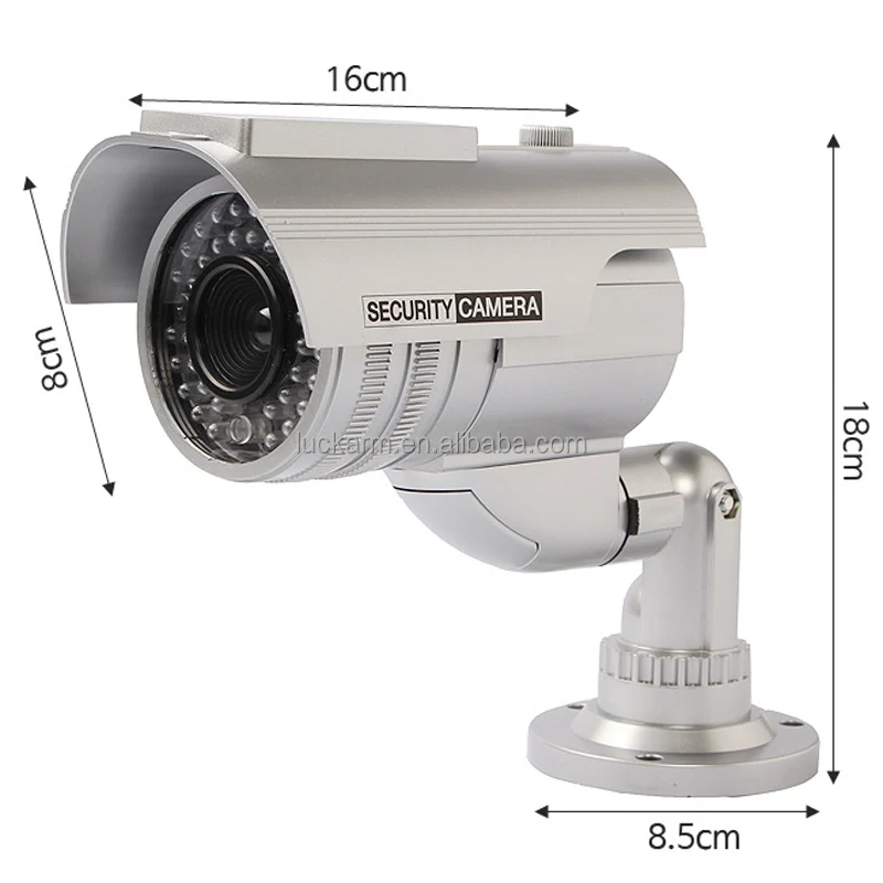 Security CCTV CCD Red LED Light Solar Powered Dummy Camera