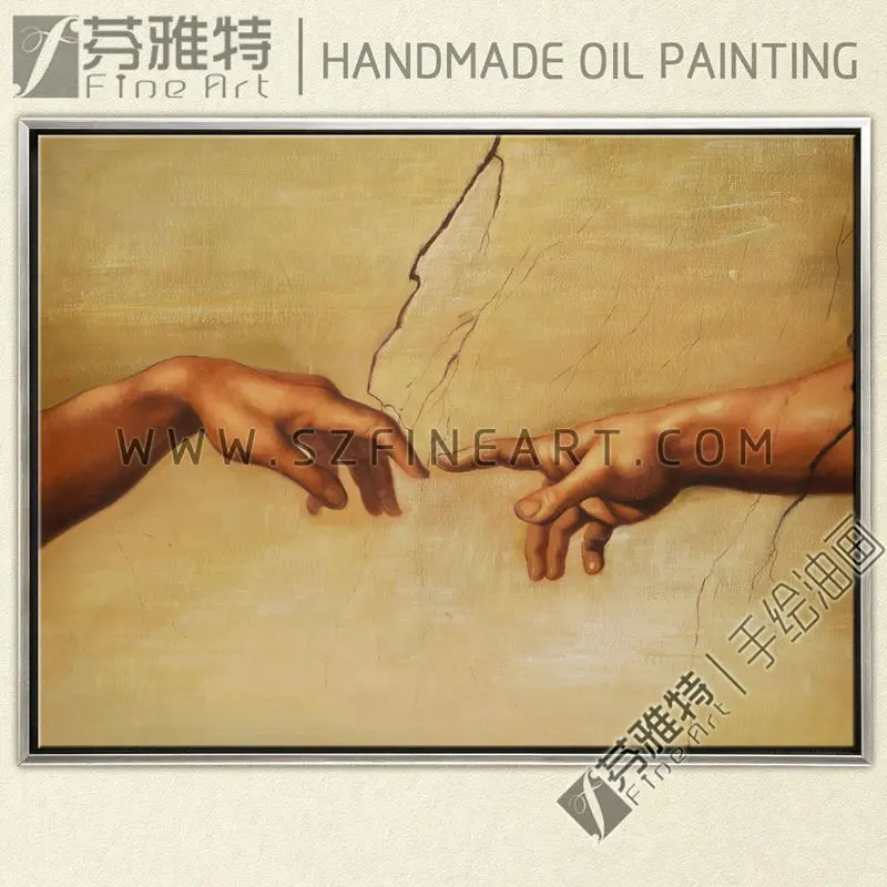 The Creation of Adam, 100% Handmade Classic Painting Canvas Reproduction of Michelangelo Buonarroti
