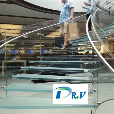 10+1.52+10mm laminated glass price of glass floor, glass stair