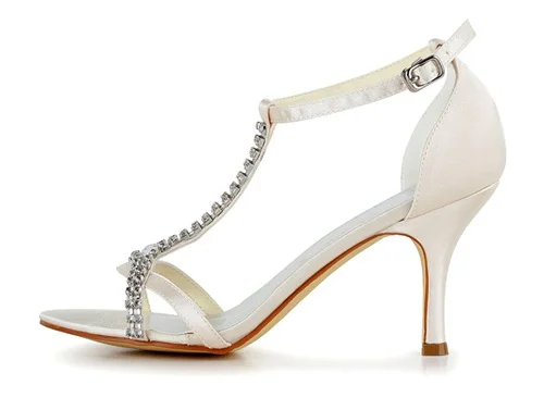 
middle heel high without platform dyeable satin handmade wholesale bridal wedding shoes 