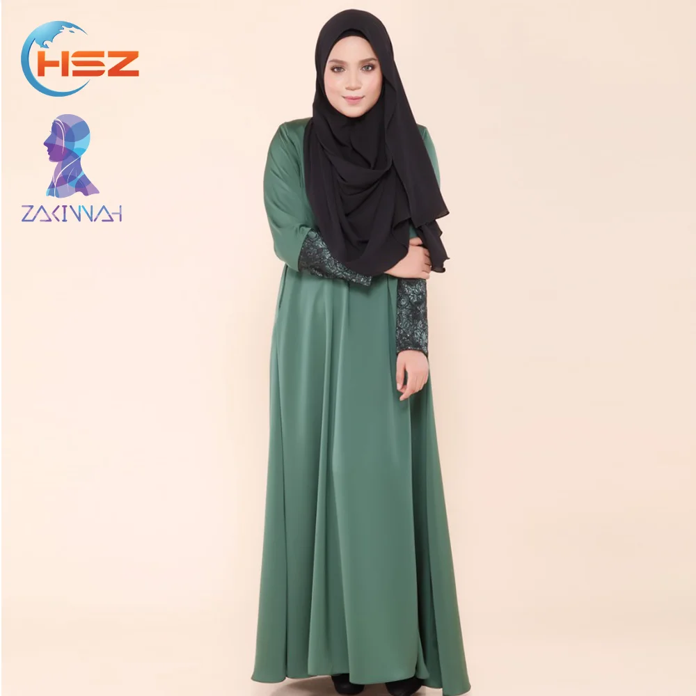 
Zakiyyah A024 Chromatic Clothing Abaya Wholesale Plus Size Saudi Dress Most Popular Long Sleeve One-piece Dress 