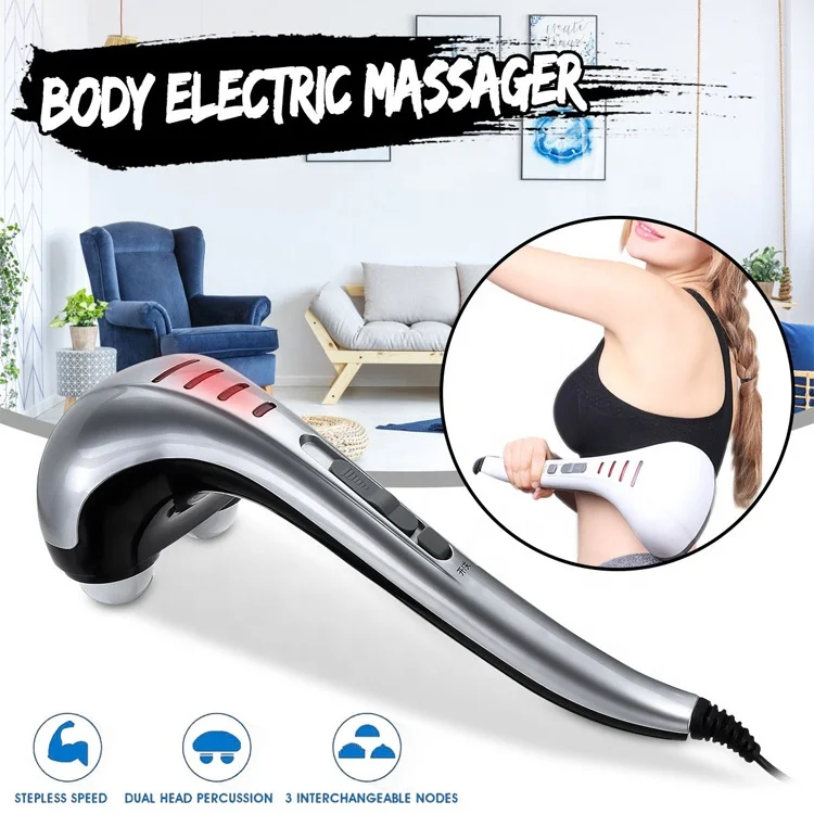 
Double head electric full body pain relief deep tissue percussion therapeutc massage hammer electric tapping machine for muscle 