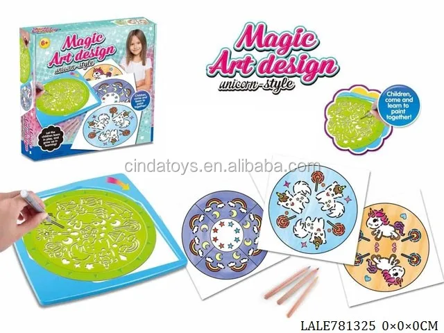 Magic art design pattern-style ruler kids Graphic drawing board for sale
