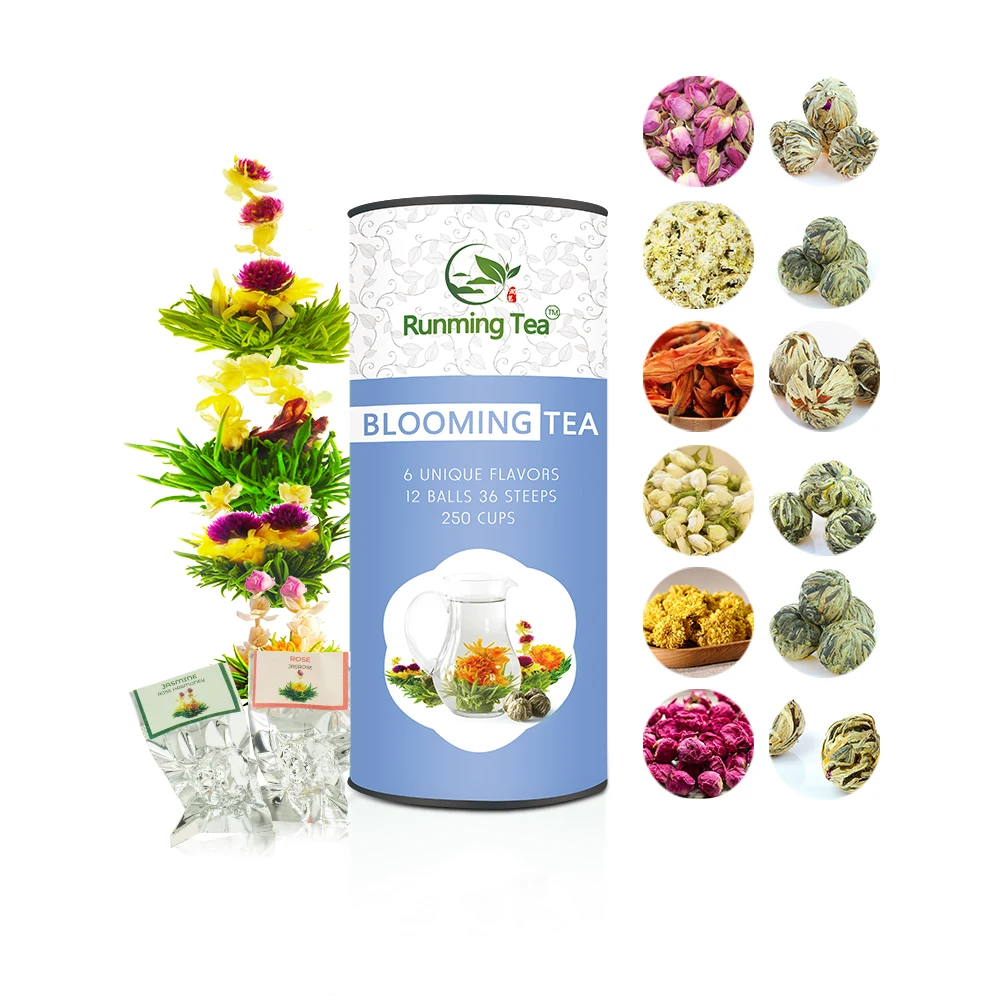
Japanese Caffeine Free Teabloom Flowering Blooming flower Tea Balls Pot Leaves Target in Bulk for Gift Box 