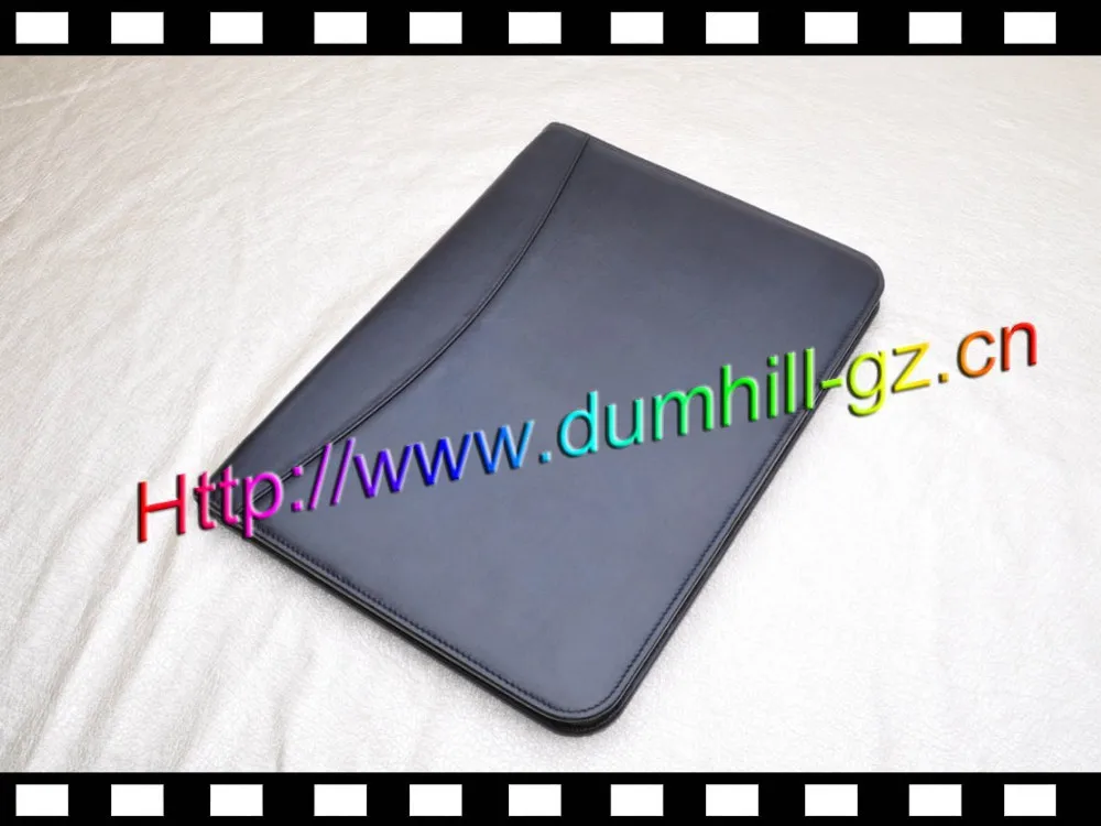 Business Use PU leather A4 Zipper Document Holder with Calculator