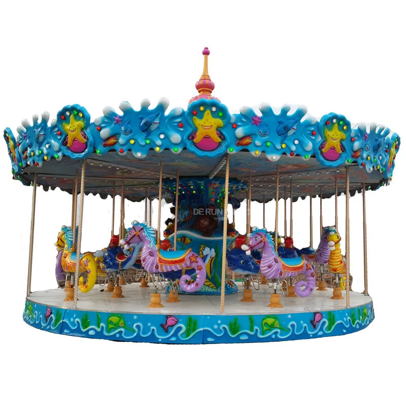 Amusement Outdoor Theme park Children Equipment Merry go round Electric Kids Ride Carousel