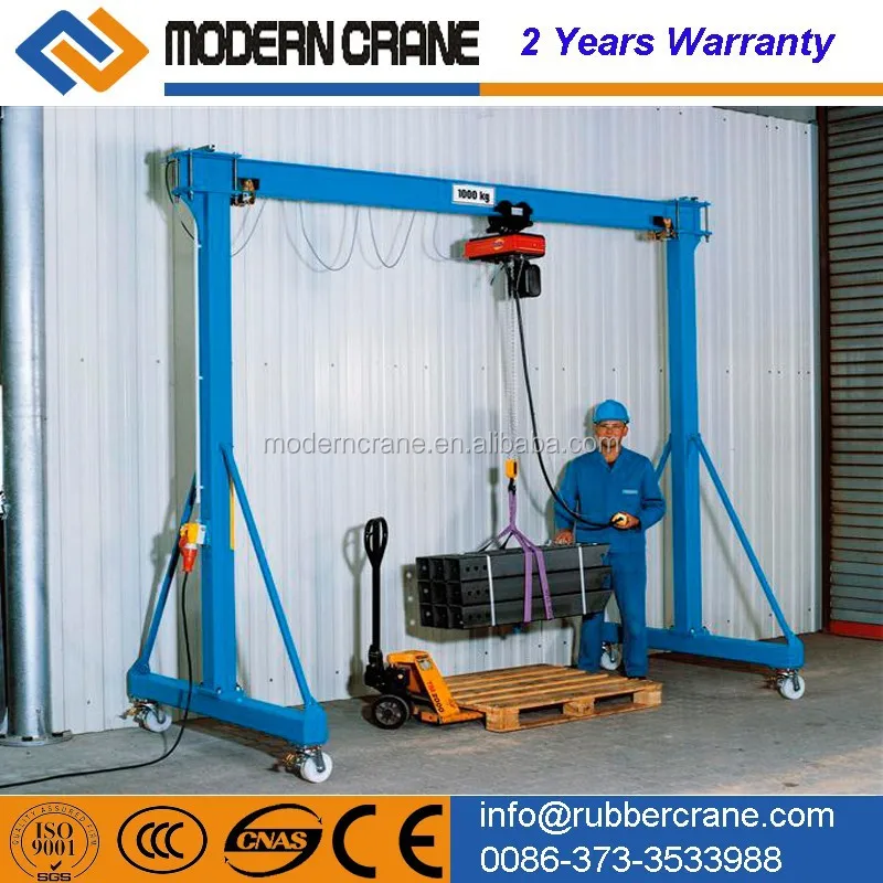 1ton-10ton Portable mini gantry crane with cheap price, electric or manual mobile small mini crane