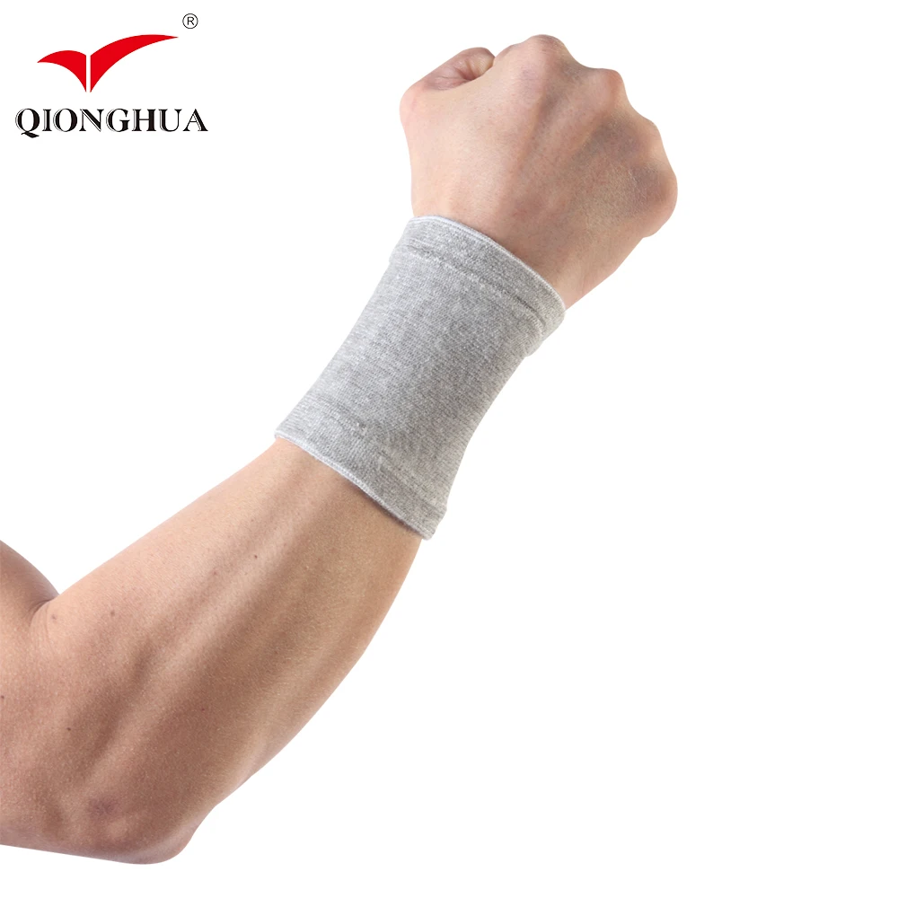 Wholesale bamboo yarns elastic wrist band support knitted absorb sweat breathable elastic wrist band