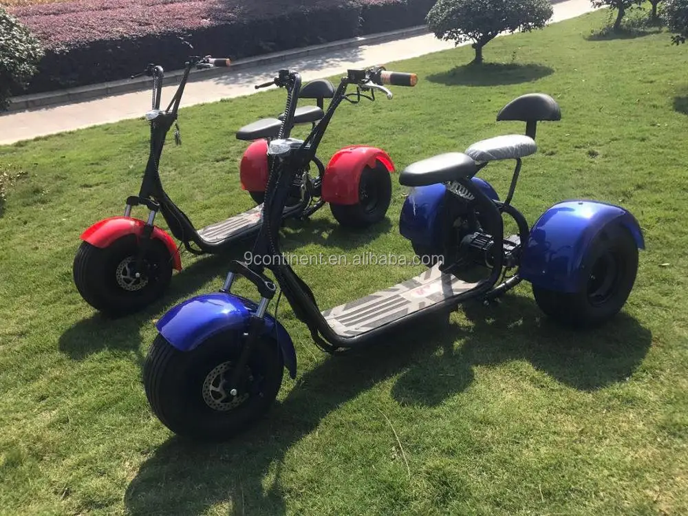 2019Newest 3wheels fat tire harely scooter with golf bag holder