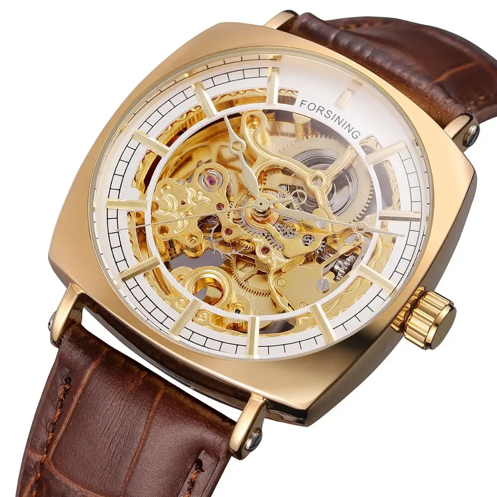 China wholesale brand FORSINING 3 ATM water resistant watch casual fashion skeleton male watch