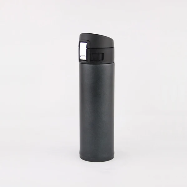 16oz Matte black stainless steel double wall thermal insulation thermos flask drinking water bottle
