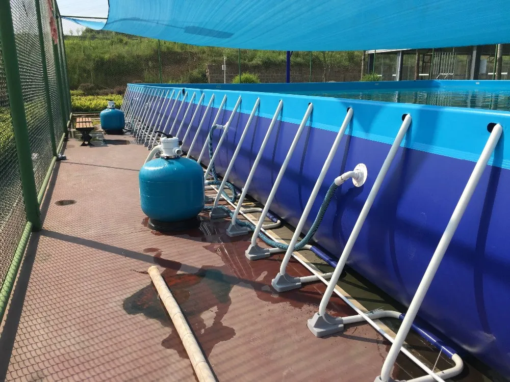 PVC swimming pool with metal frame Flex swimming pool high tensile foldable tarpaulin price per meter