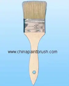 Paint brush with wooden handle