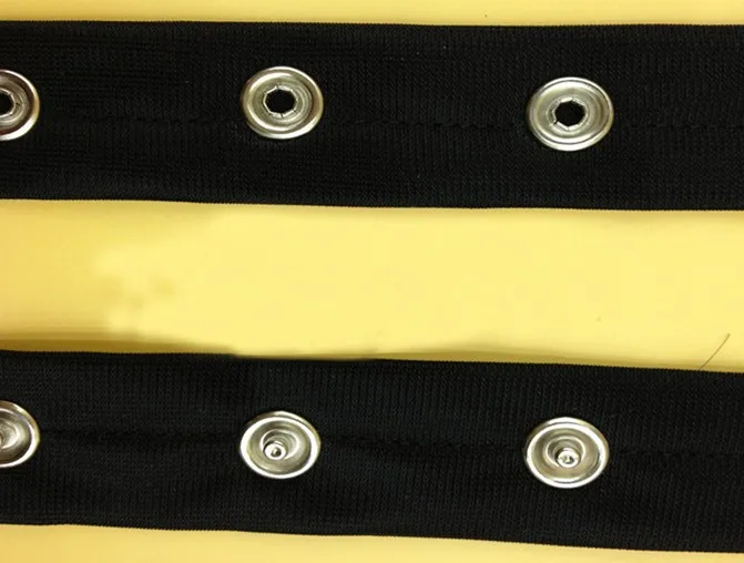 Metal snap button tape with prong snap buttons, metal buttons tape