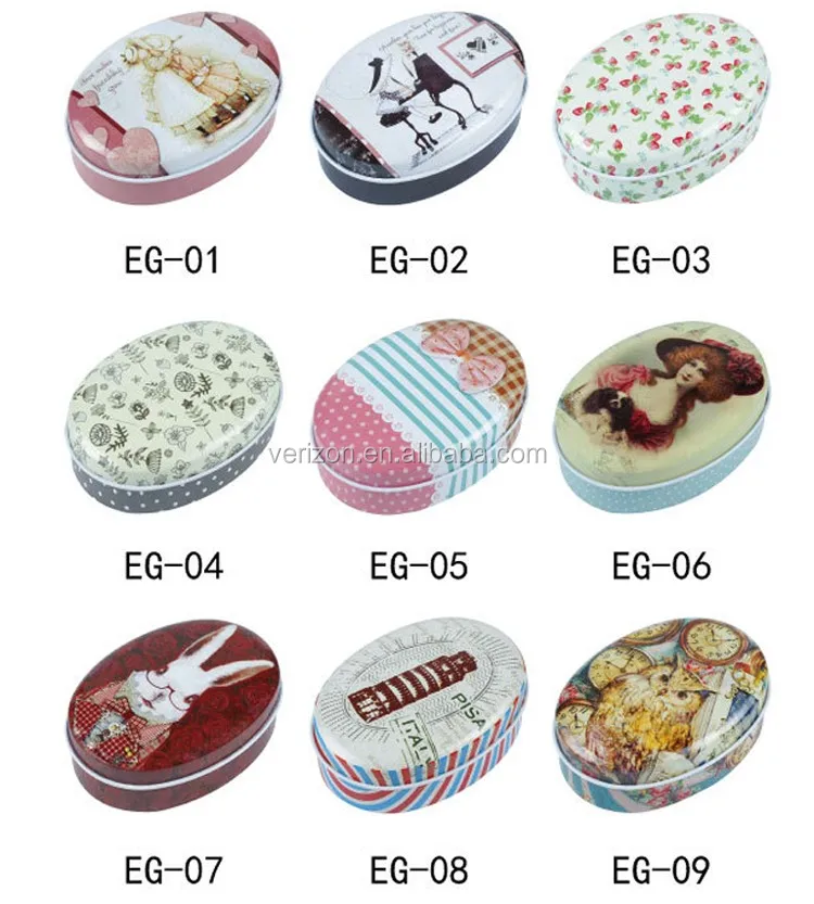 Wholesale Car Pattern Style Ellipse Floral Round Sugar Dessert Medcine Storage Box Coin Lipstick Sundries Collectables Tin Box