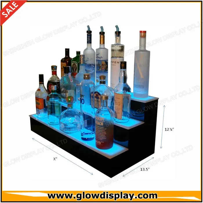 Bar Back Glowing LED Lighted Liquor Bottle Display Stand for nightclub bar lounge
