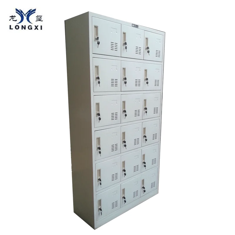 
18 Doors Stainless Steel Staff Lockers / storage wardrobe cabinet locker with eletronic induction or common lock 