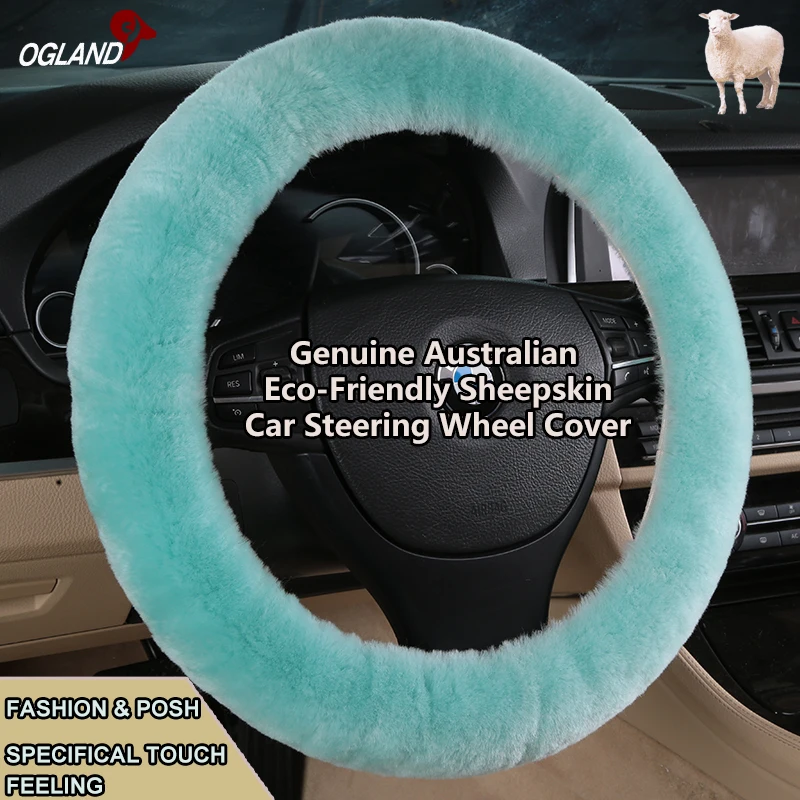 Австралийский Высококачественный Экологически чистый чехол из овечьего меха для руля автомобильной обивки
