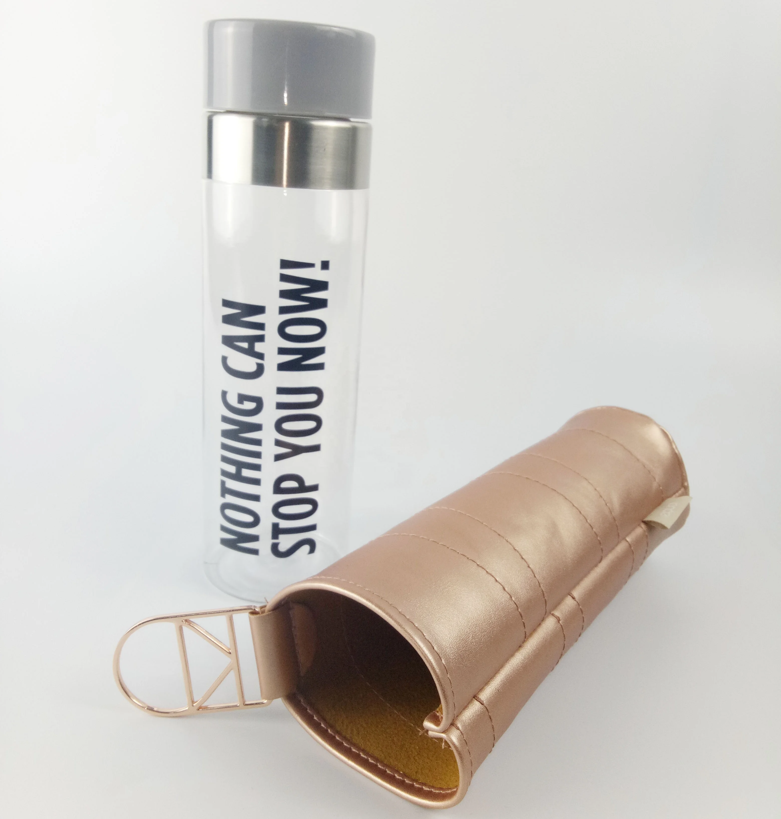 newest fashion custom promotional gold leather wool felt water wine bottle holder  bottle sleeve bottle cooler bag
